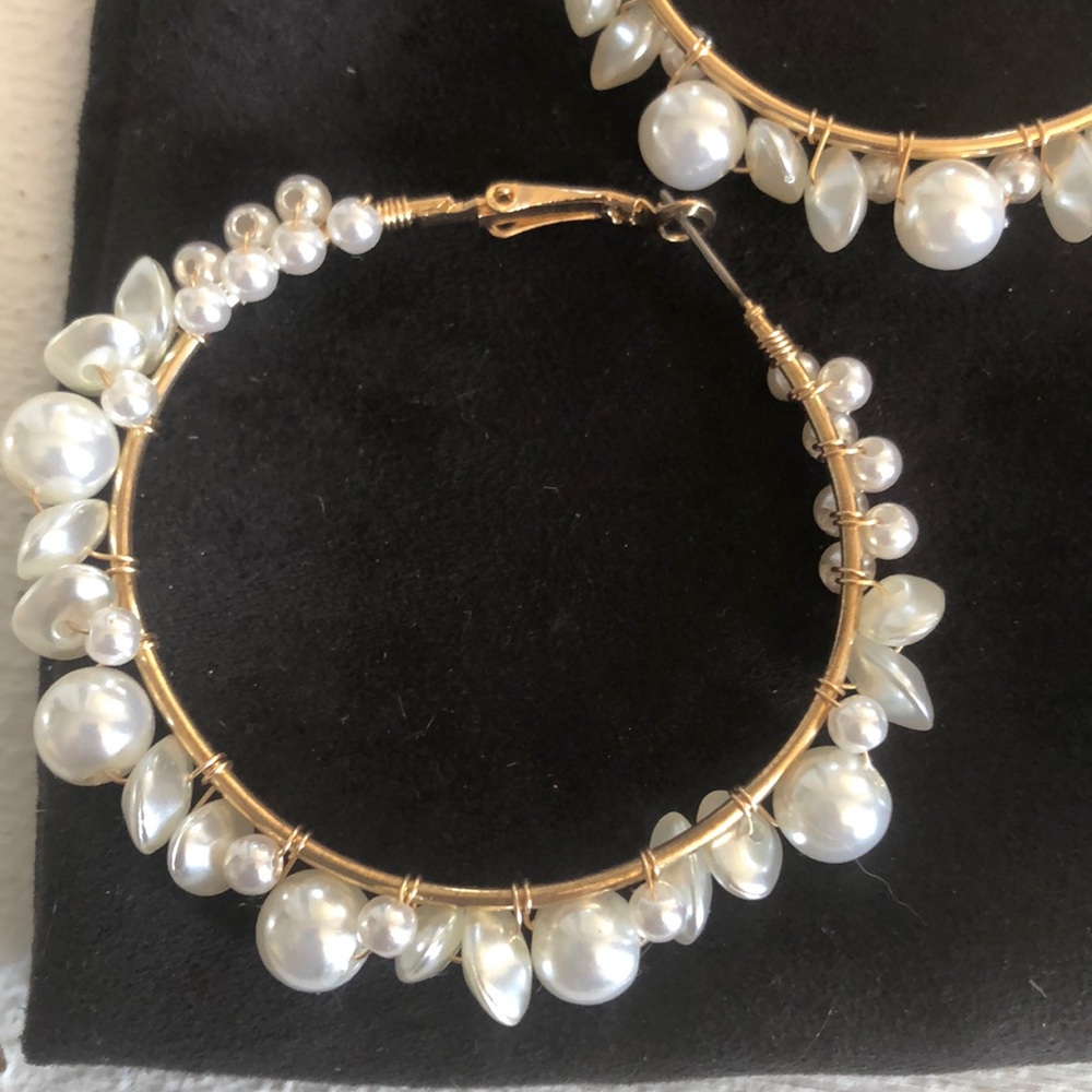 Pearl Hoop Earrings